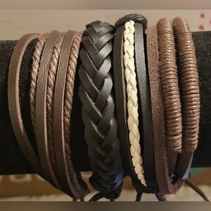 Vintage Braided PU Leather Handcrafted Bracelets Unisex